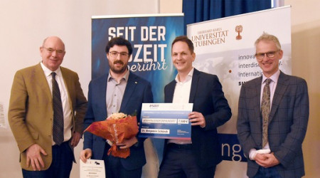 Der T&uuml;binger F&ouml;rderpreis wurde an Benjamin Sch&uuml;rch verliehen (Quelle: Amelie Challier, Universit&auml;t T&uuml;bingen)