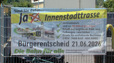 Banner f&uuml;r die Innenstadttrasse (Quelle: RTF.3)